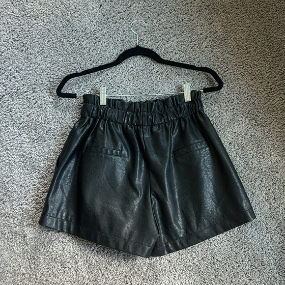 Black Pleather Shorts - Picture 2 of 2